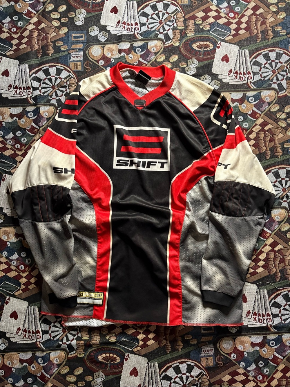 Shi by JOURNEYS Black, Red & White Shift Motocross Performance Jersey